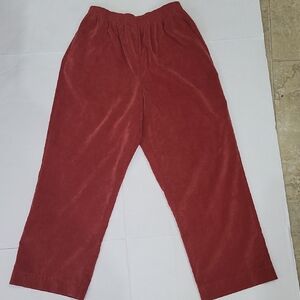 ALFRED DUNNER Women's Rust Pull-on Dress Pants 12P Elastic Waist Crimson Color